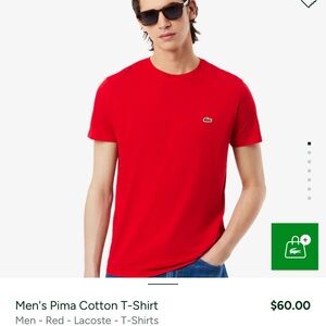 Lacoste Men's Vibrant Red Short Sleeve Tee